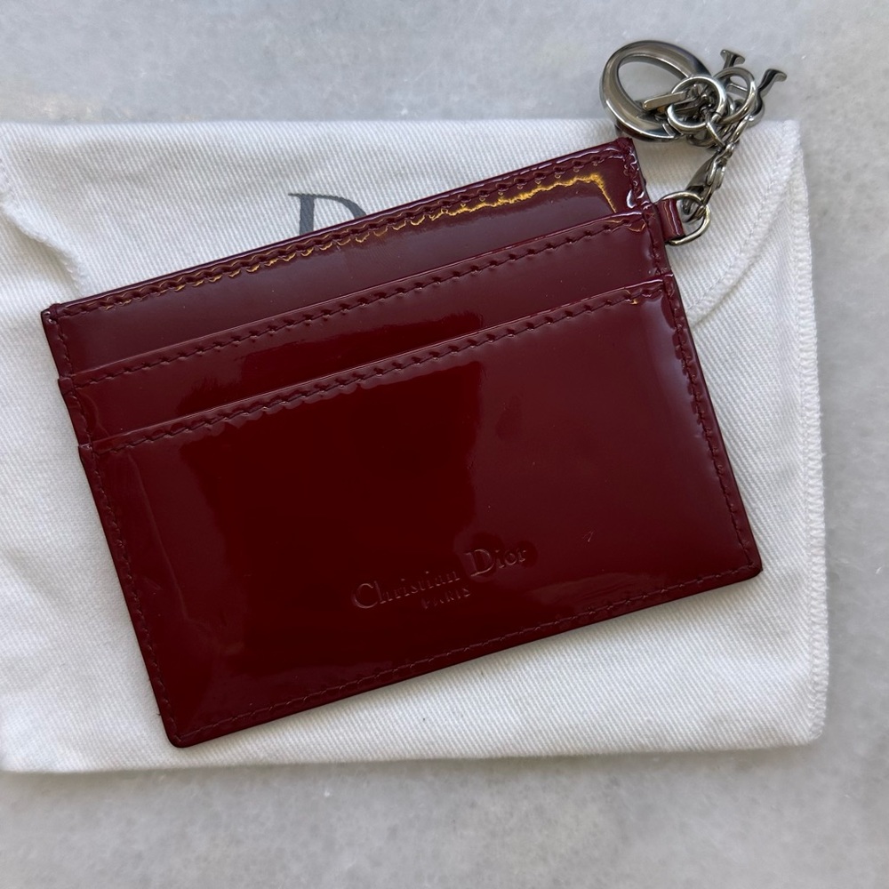 Lady Dior Patent Red Card Holder - Picture 2 of 2